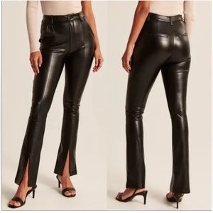 Abercrombie and Fitch Ultra High Rise Leather Pants Split Leg Style